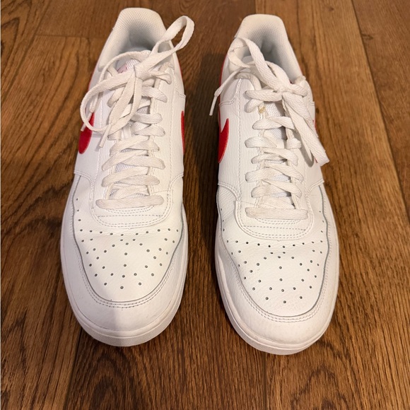 Nike Men's Court Vision White and Red Sneakers - Picture 4 of 13